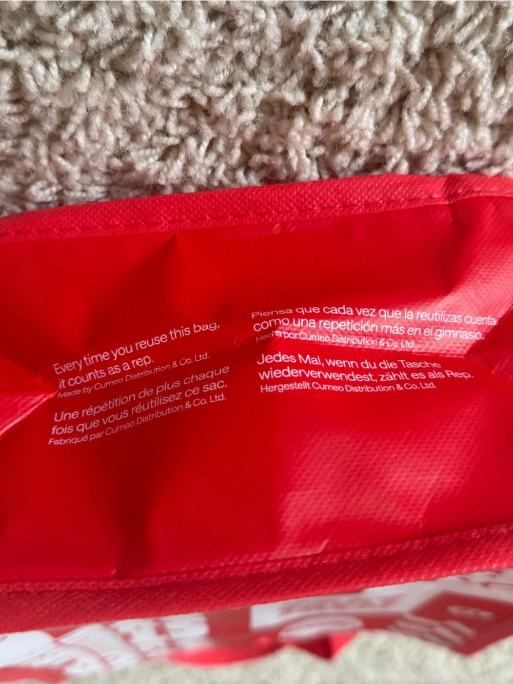 lululemon athletica Red and White Graphic Small Tote